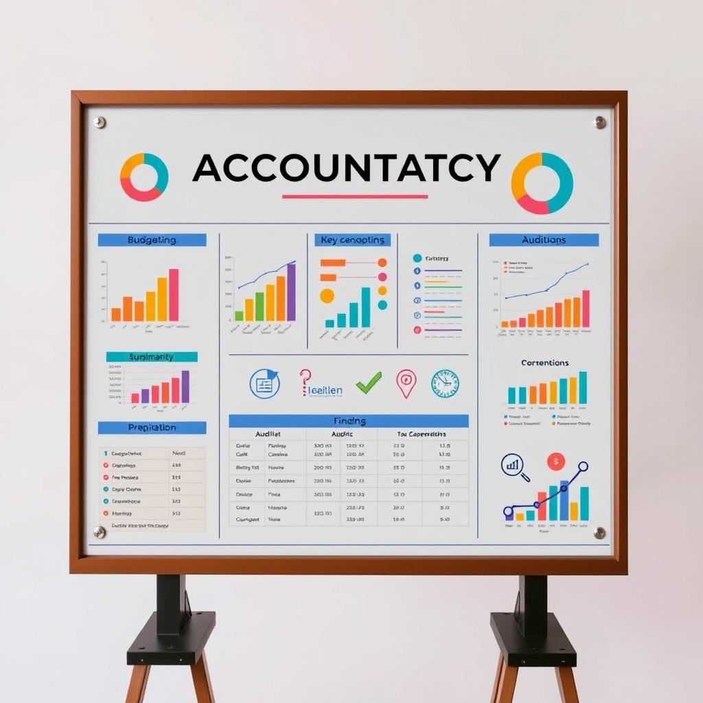 A visually engaging presentation board showcasing an accountancy project