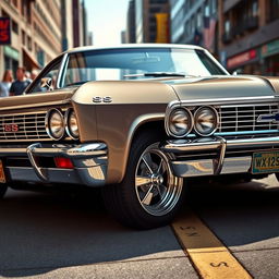 A stunning Chevrolet Impala SS parked in an urban environment, showcasing its sleek design and powerful stance