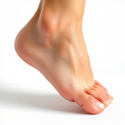 A close-up image of a human foot, showcasing a perfectly straight alignment of the toes and arch