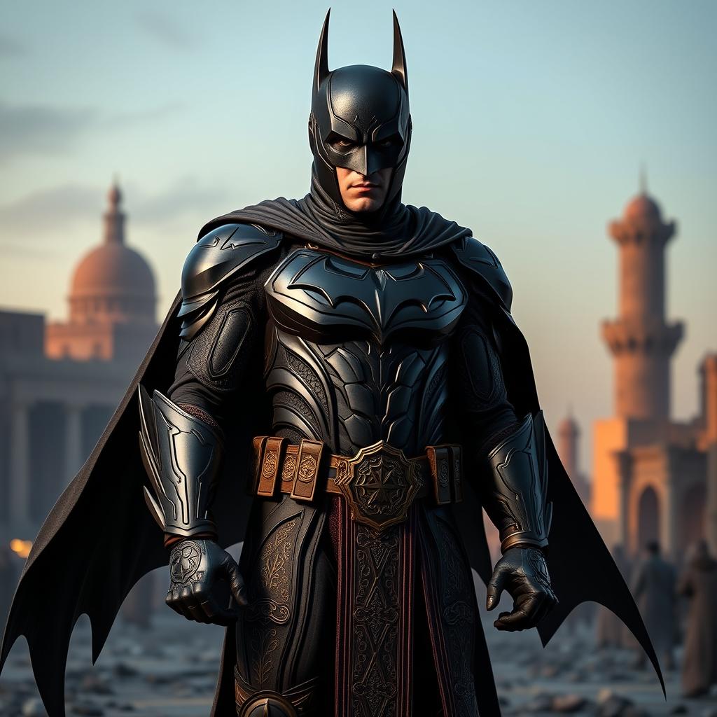 A unique character design combining elements of Batman and Cyrus the Great