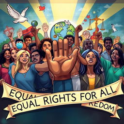 A powerful and inspiring artwork depicting the concept of human rights