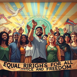 A powerful and inspiring artwork depicting the concept of human rights