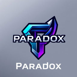 A modern and sleek logo design for a fictional team called 'Paradox'