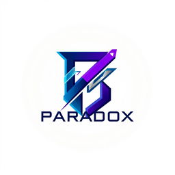 A modern and sleek logo design for a fictional team called 'Paradox'