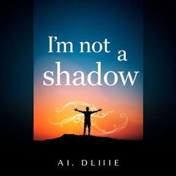 A captivating book cover design featuring the title "I'm not a shadow" prominently displayed in bold, modern typography