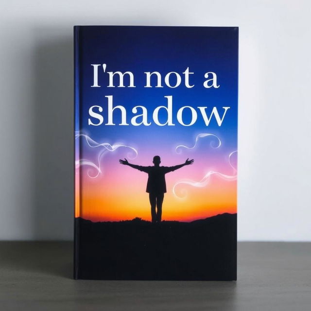 A captivating book cover design featuring the title "I'm not a shadow" prominently displayed in bold, modern typography