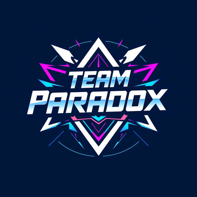 A modern and edgy logo design for a t-shirt, showcasing the name 'Team Paradox' in a bold, dynamic font