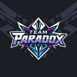 A modern and edgy logo design for a t-shirt, showcasing the name 'Team Paradox' in a bold, dynamic font