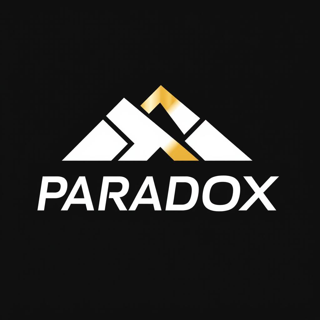 A modern and sleek logo designed for the brand 'PARADOX'