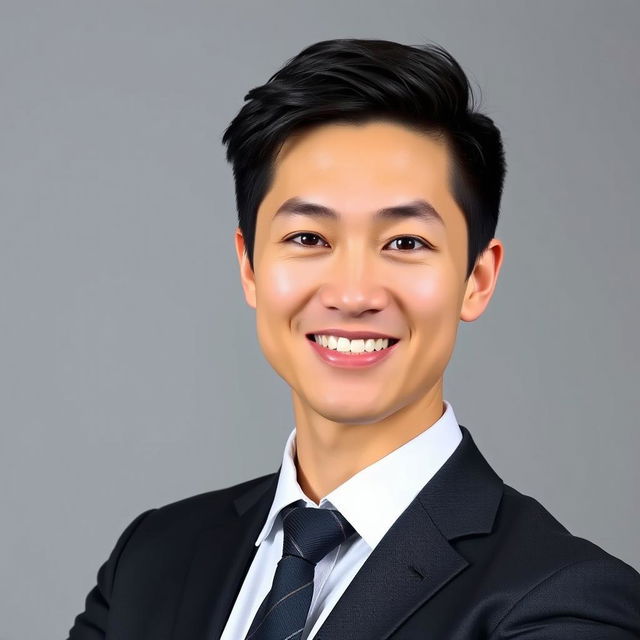 A professional profile picture featuring a confident individual in business attire