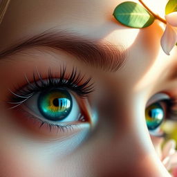 A close-up portrait of a person's face highlighting their striking eyes