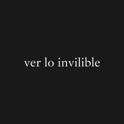 A minimalist book cover design titled "Ver lo invisible"