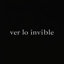 A minimalist book cover design titled "Ver lo invisible"