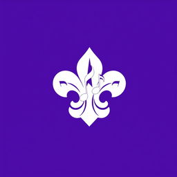 A logo design featuring the scout emblem, integrated with musical notes, in a predominant purple color scheme