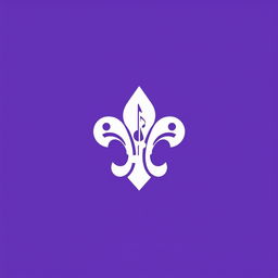A logo design featuring the scout emblem, integrated with musical notes, in a predominant purple color scheme