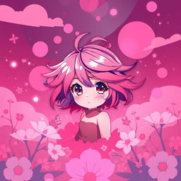 A vibrant and highly stylized anime illustration featuring a character surrounded by a whimsical, dreamlike landscape