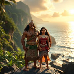 A realistic live-action interpretation of Moana, featuring Dwayne Johnson as Maui and Zendaya as Moana