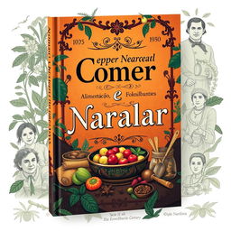 A captivating book cover design for the title 'Comer e Narrar: Alimentação, Cultura e Colonialidade no Brasil e na Amazônia Acreana do Início do Século XX'