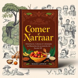 A captivating book cover design for the title 'Comer e Narrar: Alimentação, Cultura e Colonialidade no Brasil e na Amazônia Acreana do Início do Século XX'