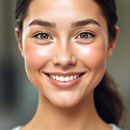 A digitally enhanced portrait of a person with a brighter complexion, improved facial symmetry, and a more defined jawline