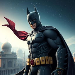 A superhero character inspired by Batman but with distinct Iranian features