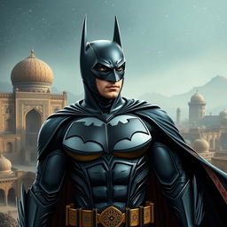 A superhero character inspired by Batman but with distinct Iranian features