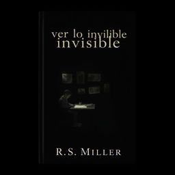 A minimalist dark book cover featuring a teenager sitting at a desk, deeply engrossed in drawing eerie and macabre images