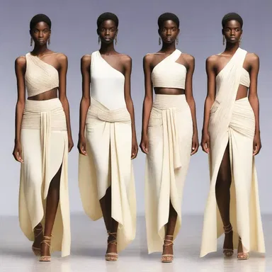 The fashion designer incorporated elements of Argive culture into her latest collection, using draping techniques inspired by ancient Greek garments.