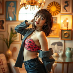 A stunning portrayal of Marin Kitagawa, a fashionable and charismatic character known for her trendy outfits and vibrant personality