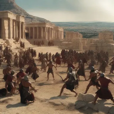 The film director chose to shoot the epic battle scene in a picturesque Argive landscape to evoke a sense of ancient Greece.