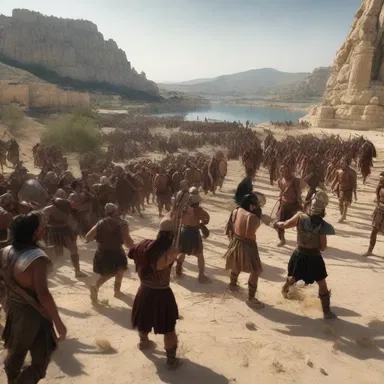 The film director chose to shoot the epic battle scene in a picturesque Argive landscape to evoke a sense of ancient Greece.