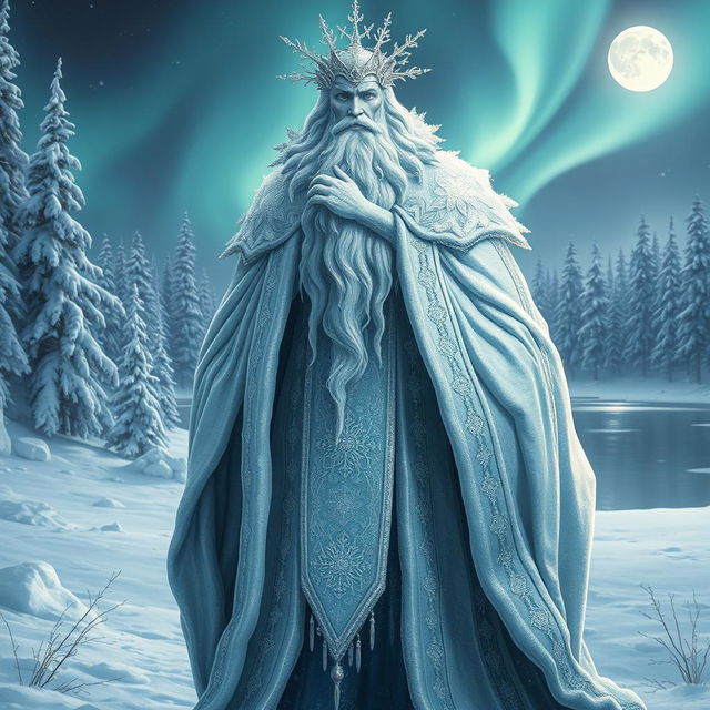 A majestic depiction of the Winter God, embodying the essence of winter and order