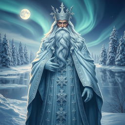 A majestic depiction of the Winter God, embodying the essence of winter and order