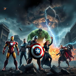 A gripping scene featuring the Avengers preparing for a catastrophic battle against an overwhelming enemy during a doomsday event