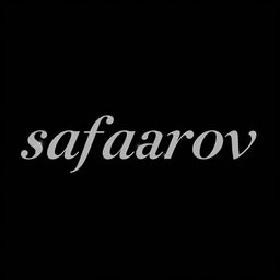 The word 'safarov_editss' prominently displayed in the elegant Ghotmane font, centered on a solid black background