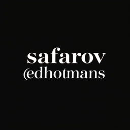 The word 'safarov_editss' prominently displayed in the elegant Ghotmane font, centered on a solid black background