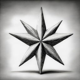 This is an entirely different, high-quality pencil drawing of a star