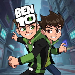 A fictional adult-themed illustration featuring Ben 10 in a stylized manner, emphasizing an expressive and imaginative scene