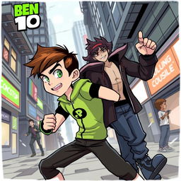 A fictional adult-themed illustration featuring Ben 10 in a stylized manner, emphasizing an expressive and imaginative scene