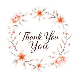 A beautifully designed thank you card, featuring elegant floral patterns and soft pastel colors