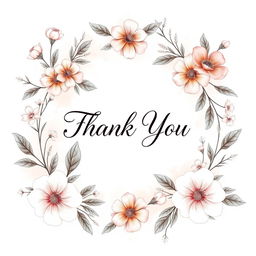 A beautifully designed thank you card, featuring elegant floral patterns and soft pastel colors