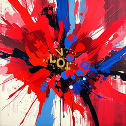 An abstract representation of raw emotion, featuring vibrant splashes of color intertwining with dark shadows