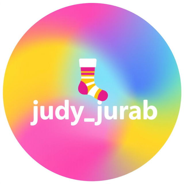 A round logo design for an online sock store named 'judy_jurab'