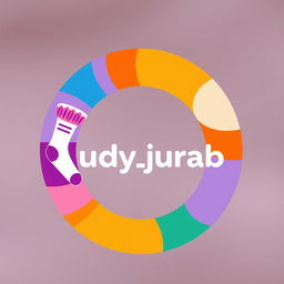 A round logo design for an online sock store named 'judy_jurab'