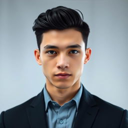 A 24 year old male with fair skin, dressed in formal attire, posing for a profile picture