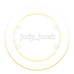 A round logo design for an online sock store named 'judy_jurab' in white and gold colors