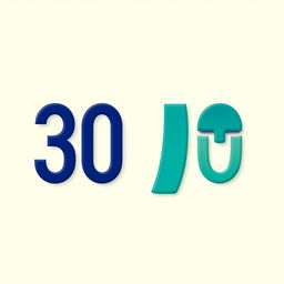 A close-up shot of the number '30' in a bold, modern font, featuring clean lines and a sleek design, set against a minimalist background