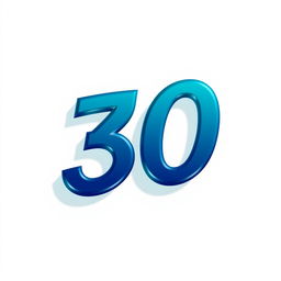 A close-up shot of the number '30' in a bold, modern font, featuring clean lines and a sleek design, set against a minimalist background