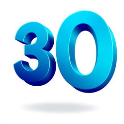 A close-up shot of the number '30' in a bold, modern font, featuring clean lines and a sleek design, set against a minimalist background
