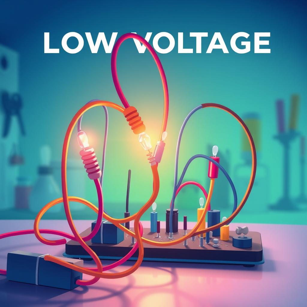 A vibrant and engaging illustration of a low voltage electrical circuit